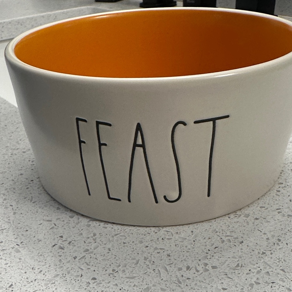Rae Dunn Cream and Orange Artisan Bowl